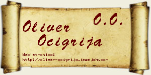 Oliver Očigrija vizit kartica